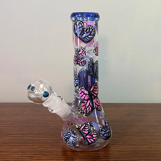 Pink and Purple Butterfly Bong